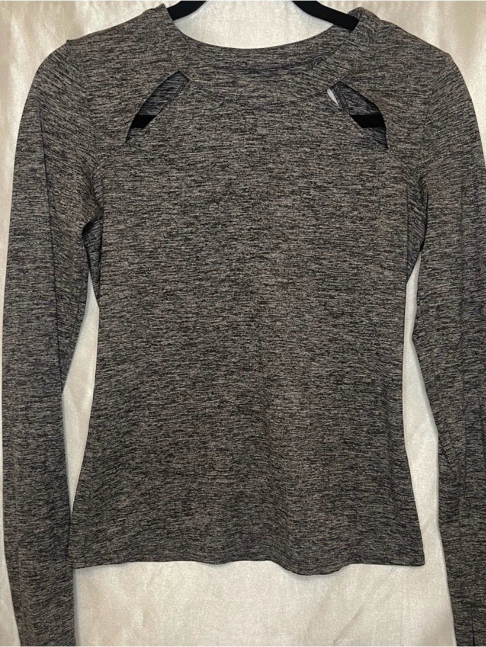 Alo Yoga Gray Mantra Cutout Long Sleeve XS